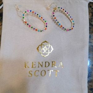 Kendra Scott Elle Gold Crystal frame open drop
